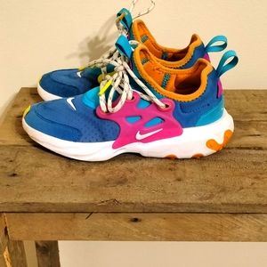 Nike Kids Prestos Blue orange and pink Size 2